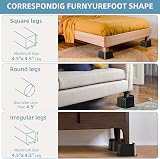 USION Bed Risers 3 Inch Heavy Duty 4 Pack L-Shaped 5000 LBS 4.52x4.52 in view 4