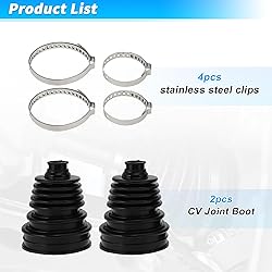 ACROPIX 2pcs CV Joint Boot with 4 Stainless Steel