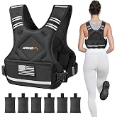 APEXUP Adjustable Weighted Vest, 4-10lb/12-18lb/20-32lb Vest with 6 Ironsand Weights and Large Pocket, Weight Vest for Men Women Strength Training, Running, Walking
