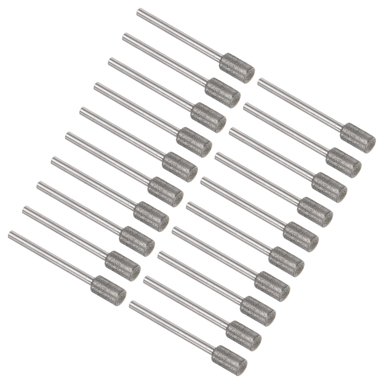 Kozelo 20pcs Diamond Grinding Bit - [6mm Dia 120 Grtis] Cylinder Head Carving Drill Bits Rotary Tool for Carving Polishing Use | 3mm Round Shank