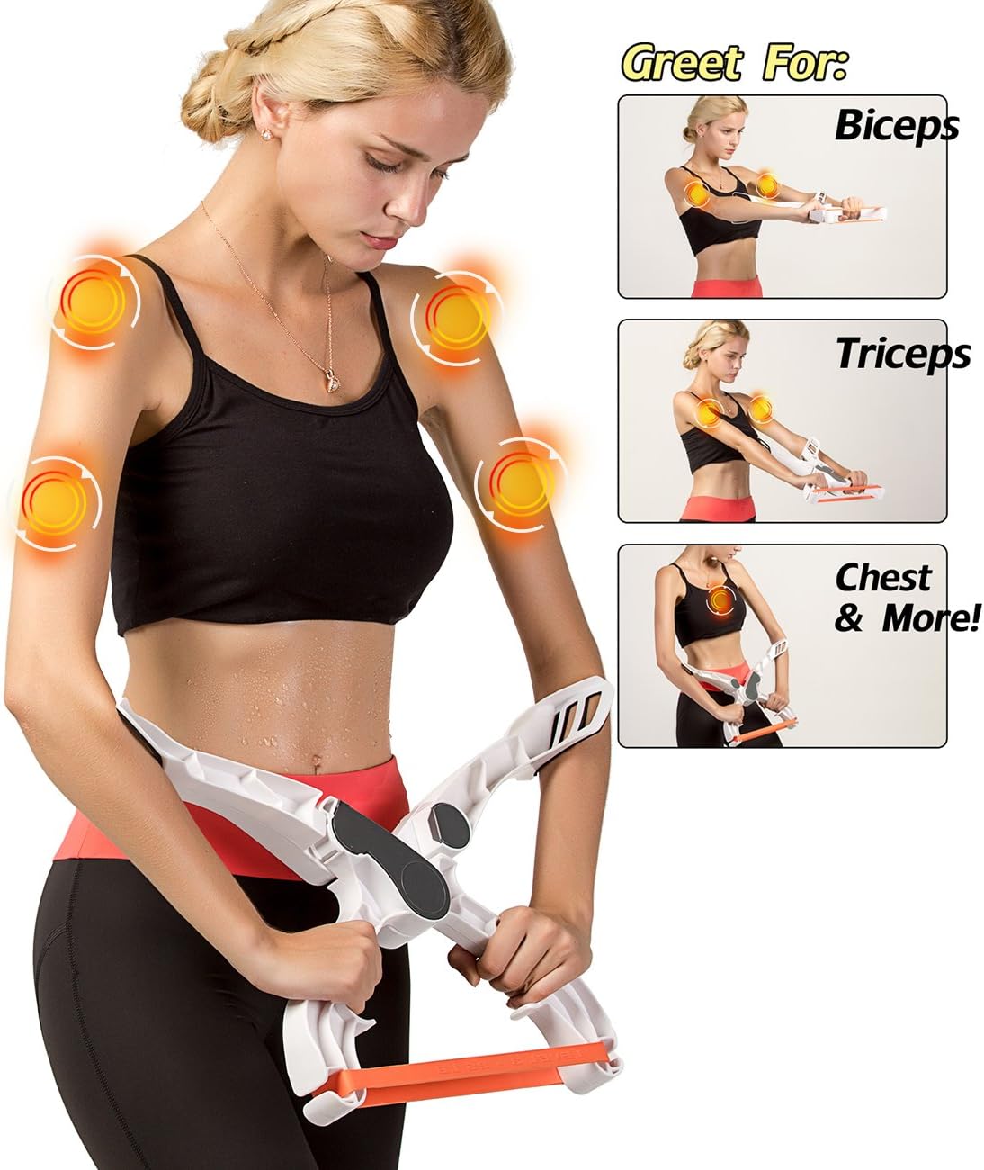 Scarmat Workout Equipment for Home Workouts Arm Machine System Excerise with 3 System Resistance Training Bands Fitness Equipment for Tones Strengthens Arms Biceps Shoulders Chest (Arm Machine) : Sports & Outdoors