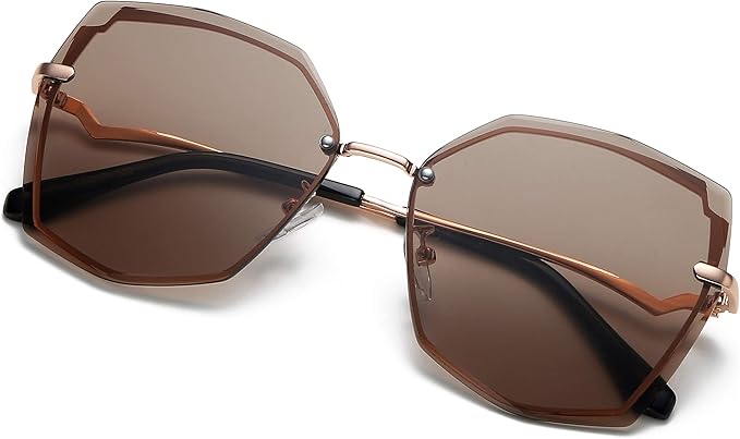 S.NOTIO Sunglasses for Women trendy Polygon Oversized Fashion Designer Style Gradient UV400 octagon Lens Metal Frame