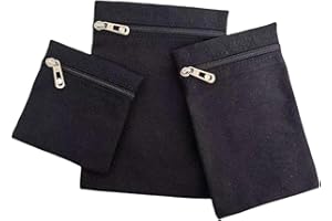 Fiocias Set of 3 Sew-in Interior Zipper Pockets for Clothes, Coats, Dresses and Hoodies