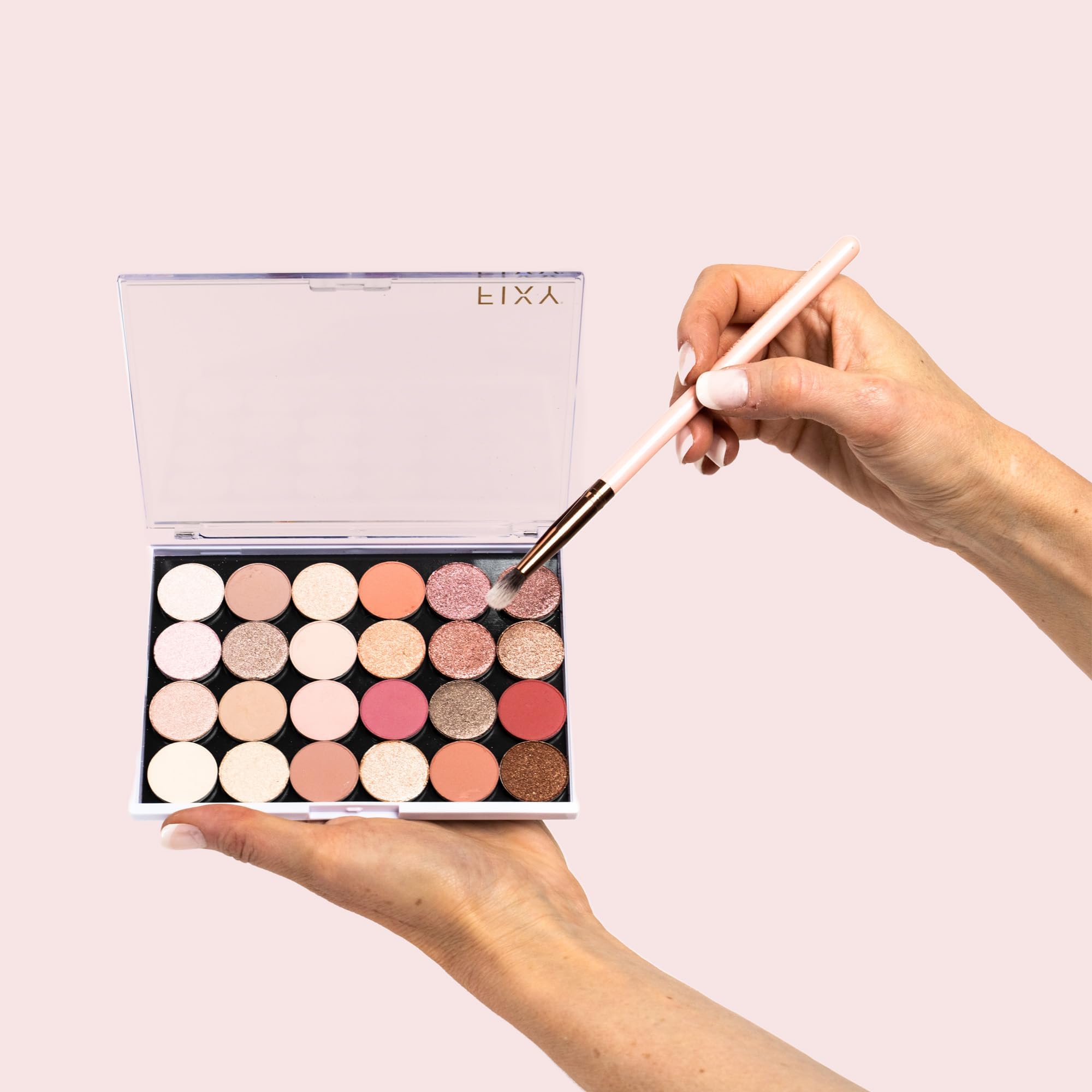 FIXY Empty Magnetic Makeup Palette with Clear Top, Small Palette- Organize, Depot & Declutter Makeup - Customize Your Palette - Travel and Eyeshadow Organizer - 5.7