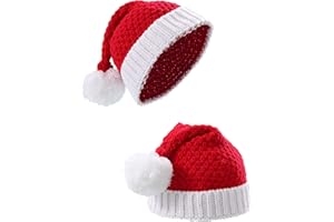 UMBWORLD Christmas Beanie Winter Knitted Hat Crochet Santa Hat for Women Men Adult and Children