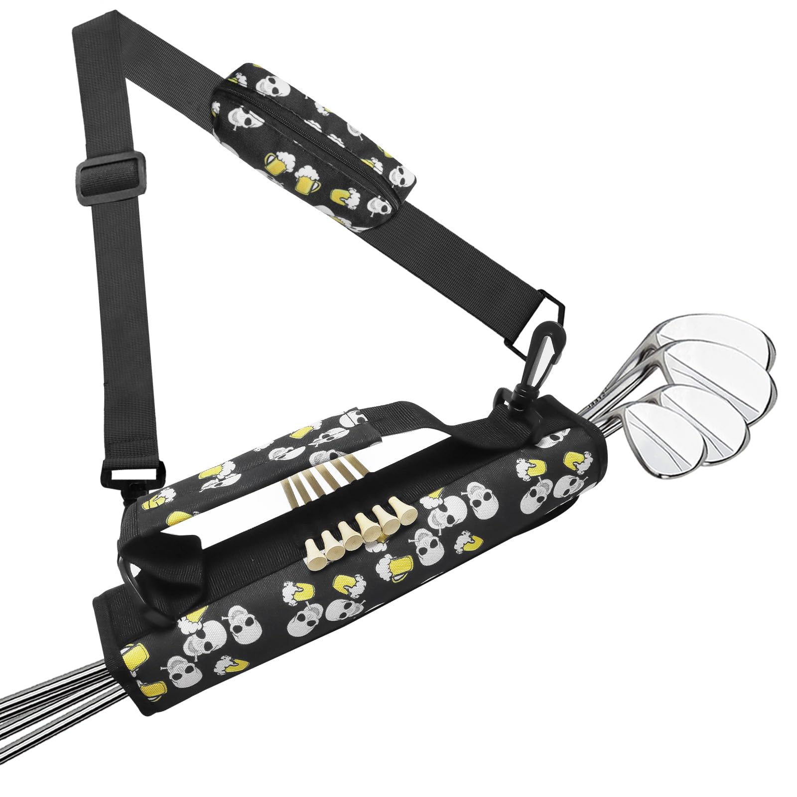 Golf Club Bag Mini for Men Women Driving Range Course Practice, Golf Pencil Bag with Shoulder Straps Sleeves Lightweight Durable Fashion Color Black Blue Pink for Golf Training (Dark)