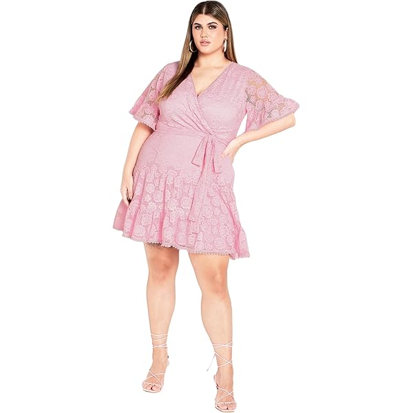 City Chic Women's Plus Size Sweet Love Lace Dress, Magenta, 14 at Amazon  Women's Clothing store
