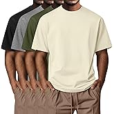 Neer 4 Pack Men's Big and Tall Shirts Summer Cotton Short Sleeve Tee Crew Neck Casual Top Basic Oversize T Shirts