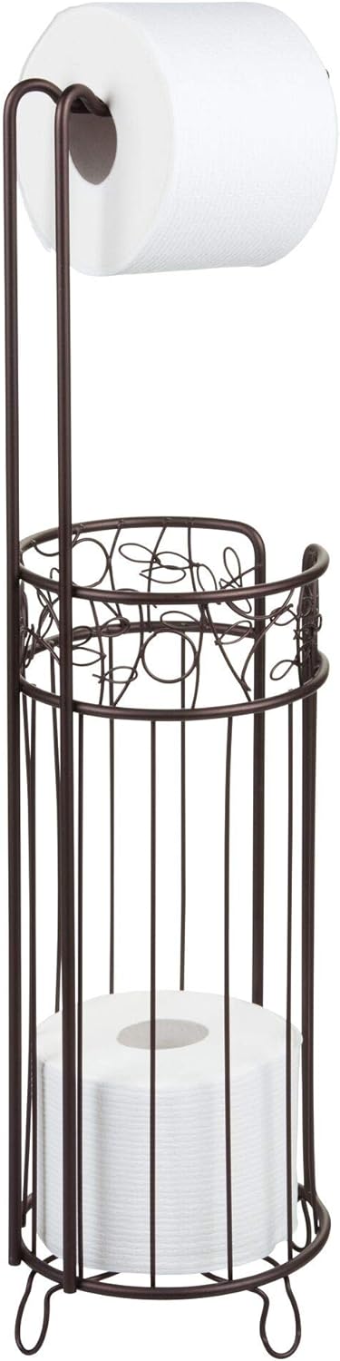 iDesign Twigz Steel Free-Standing Toilet Paper Storage Dispenser - 7" x 7" x 25", Bronze: Home & Kitchen