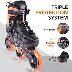 PAPAISON Adult Inline Skates for Men Women with 3