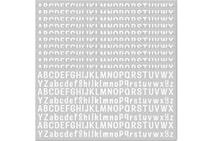 DVOBEZ 10 Sheet Small Letter Stickers, 1/2 Inch Self Adhesive Alphabet Stickers, Cute Vinyl Letter Stickers for Arts Crafts Outdoor Sign Poster Windows Doors Mailboxes Car Truck - White