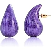 LAYWAF Big Hoop Earrings for Women Trendy, Teardrop Dangle Earrings Jewelry, Hypoallergenic 22K Gold Plated Stainless Steel Posts, Nickel Free Chunky Stud Earrings, Designer Duped Jewelry