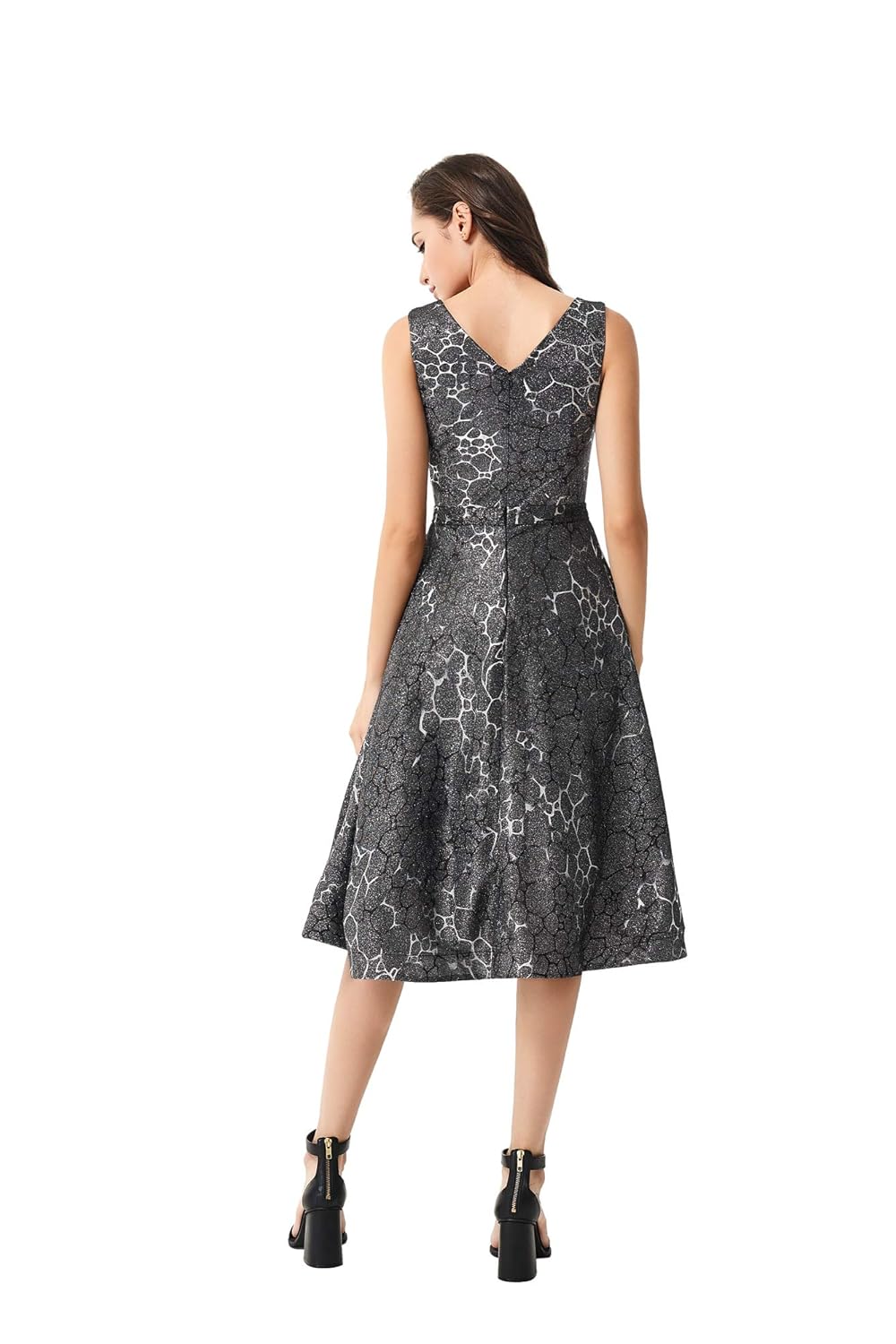 Women Dress V-Neck line Elegant Sleeveless Cocktail Party Long Dress