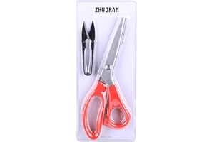 ZHUORAN Pinking Shears for Fabric Cutting, Zig Zag Scissors Decorative Edge,Professional Pinking Scissors, 9 Inch