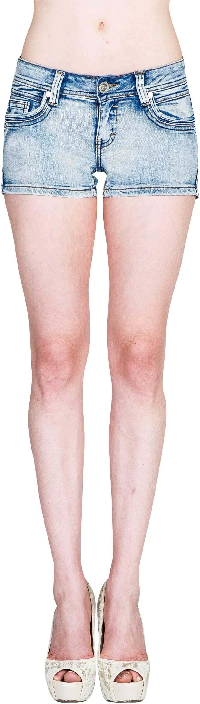 VIRGIN ONLY Women's Faux White Leather And Stones Shorts