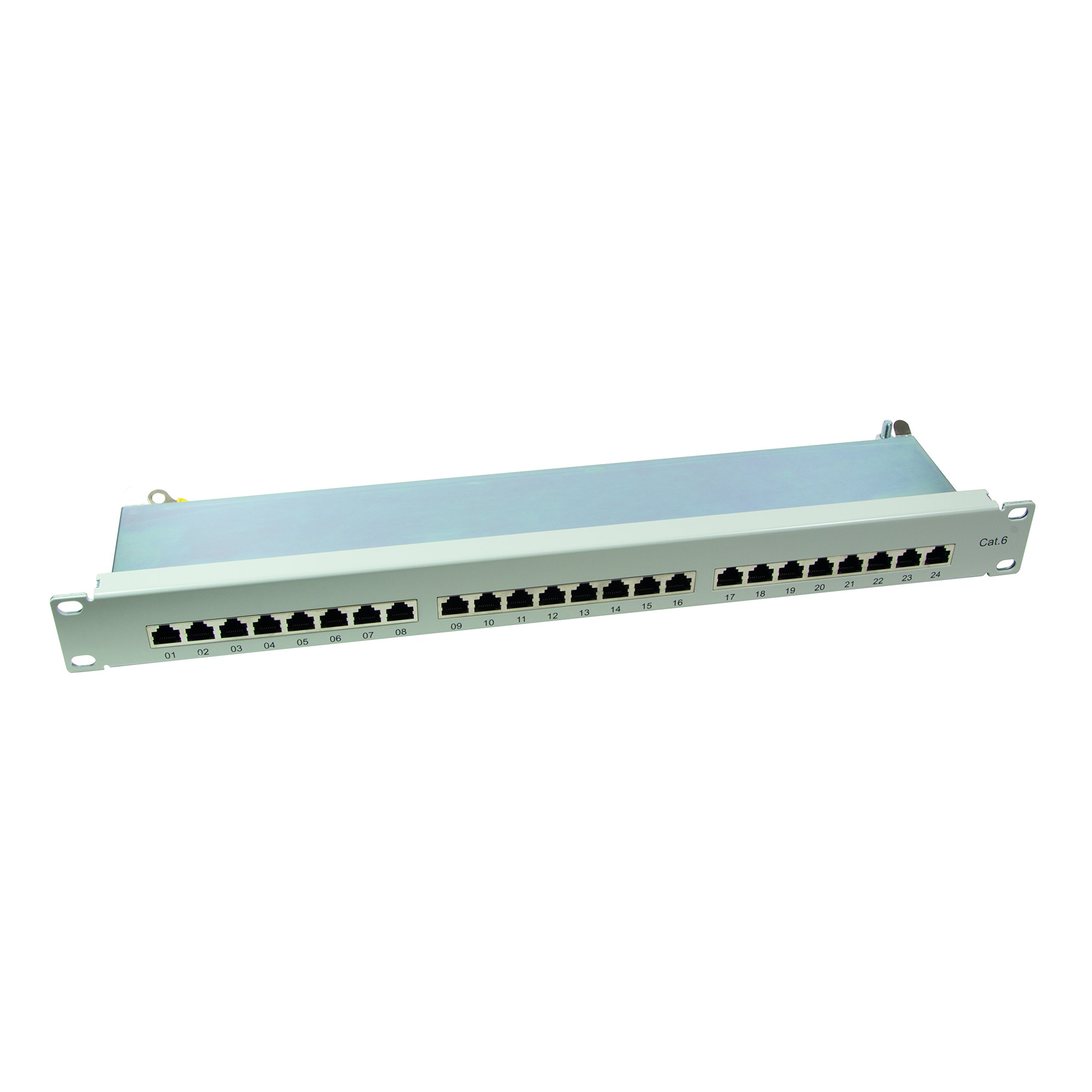 LogiLink Professional PrimeLine patch panel, 19 inch distribution panel, STP (shielded) light grey 24-Port