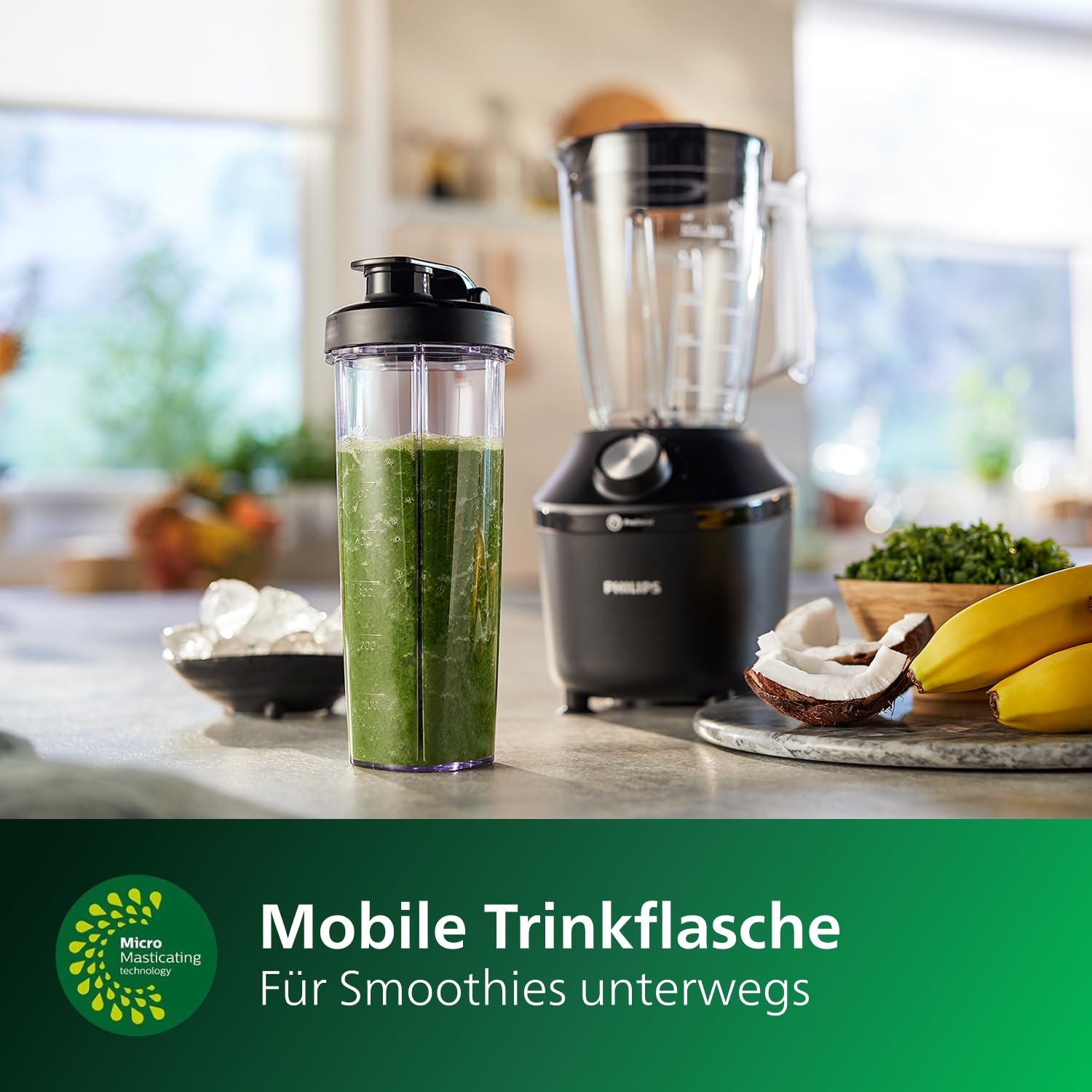 Philips Standmixer und Smoothie Maker – 600W, 2-Liter-Becher, HomeID-App, 2 Geschwindigkeitsstufen + Impulsfunktion, ProBlend, Ice-Crush-Funktion (HR2291/41) 5
