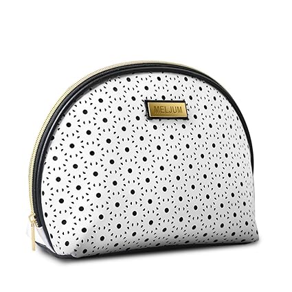 Cosmetic Pouch Shell Makeup Bag Compact and Large Capacity Hollow Black and White Makeup Bag Phone Pouch for Lipstick ID Card Key Money Coin Purse