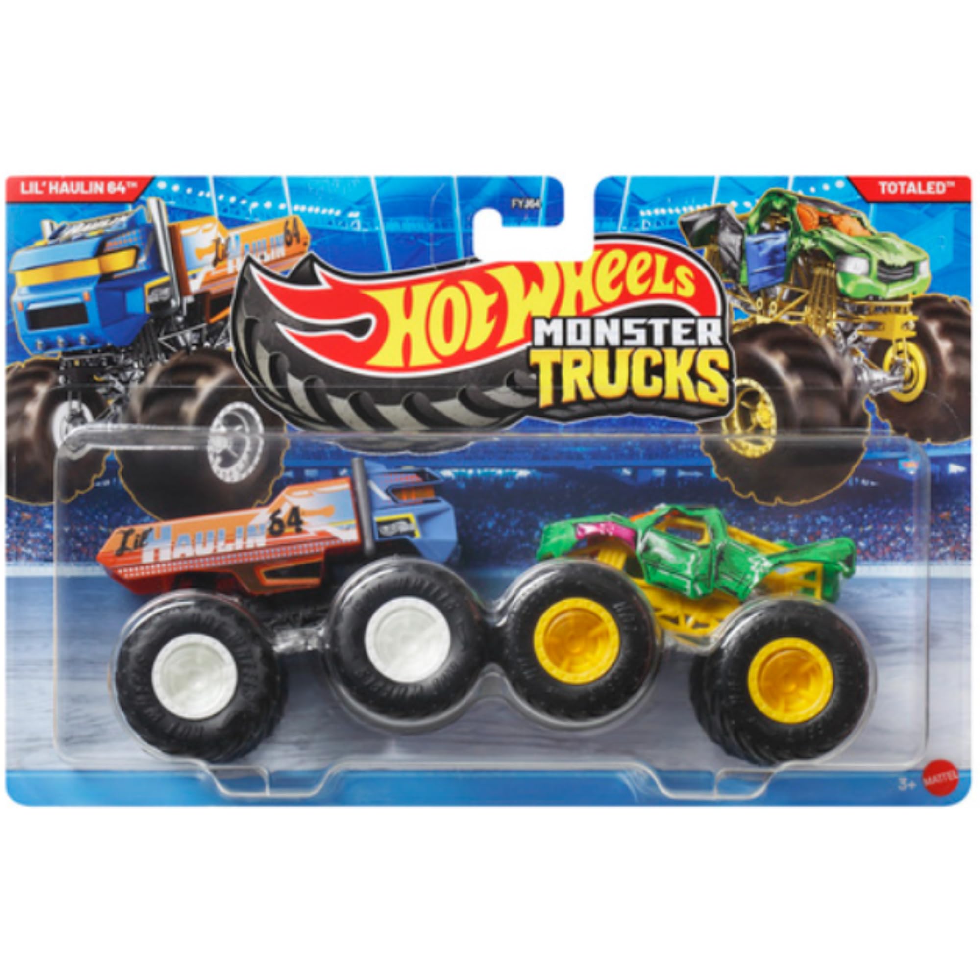 Hot Wheels Monster Trucks Demolition Doubles (Lil Haulin 64 & Totaled JLV75)
