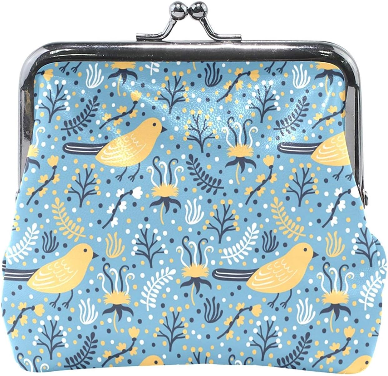 Bird Seamless Pattern Cute Coin Purse Wallet Portable Clutch Bag