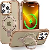 Lufanbis Designed for iPhone 13 Pro Max Case with Magnetic Stand, [Military Drop Protection][Great Grip Feeling] Matte Translucent Back Slim Shockproof Phone Cover for iPhone 13 Pro Max 6.7", Bronze
