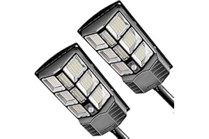 Baiston Solar Street Lights Outdoor: Dusk to Dawn Solar Parking Lot Lights with 3 Modes Motion Sensor Remote Control, Security Waterproof Commercial Solar Lights for Outside, Yard, Garage, Farmhouse