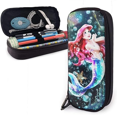Amazon リトルマーメイド 輝く憧れの世界 アリエル ペンケース 筆箱 化粧ポーチ 取り出しやすい ファスナー付き 収納可能 多機能 持ち運びに便利 学生 大人適用 男女兼用 ペンケース 文房具 オフィス用品