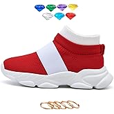 Boy Sneakers Girls Kids Red Shoes Birthday Party Gift with 7 Rings and 5 Gems