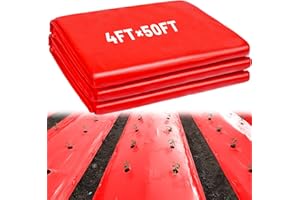 WARMFARM 4ft X 50ft Red Mulch Garden Plastic Film, 2 Mil Red Plastic Mulch Film Embossed Red Grow Film for Strawberries, Tomatoes, Peppers (4ft X 50ft)