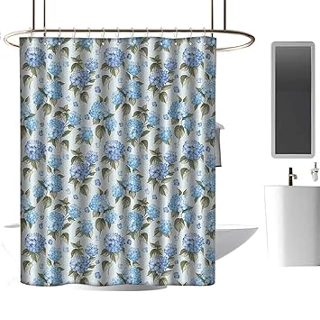 Amazon Com Customized Shower Curtains 3d Print Floral Blue