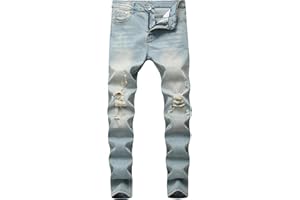 Lanscadran Boy's Skinny Fit Ripped Distressed Stretch Fashion Denim Jeans Pants