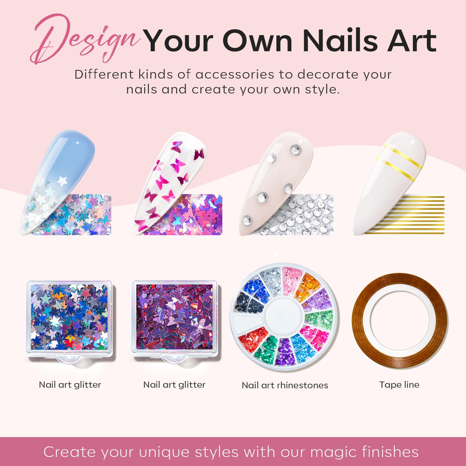 Modelones 133pcs Poly Extension Gel Nail Kit, 32 Colors All Seasons Poly Nail Gel kit with Nail Lamp Slip Solution Builder Nail kits Manicure Tools Nail Forms for Starter Nail Art for Women - Image 6