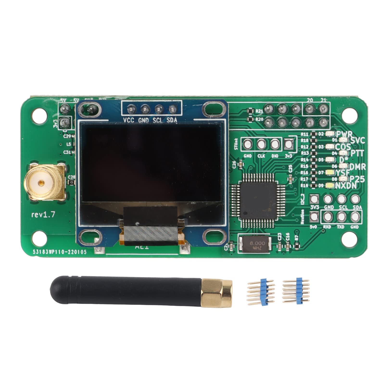 LED Display Hotspot Board,SMA MMDVM Module for ARM Processor UHF VHF Antenna with Pin Headers for Electronic Equipment