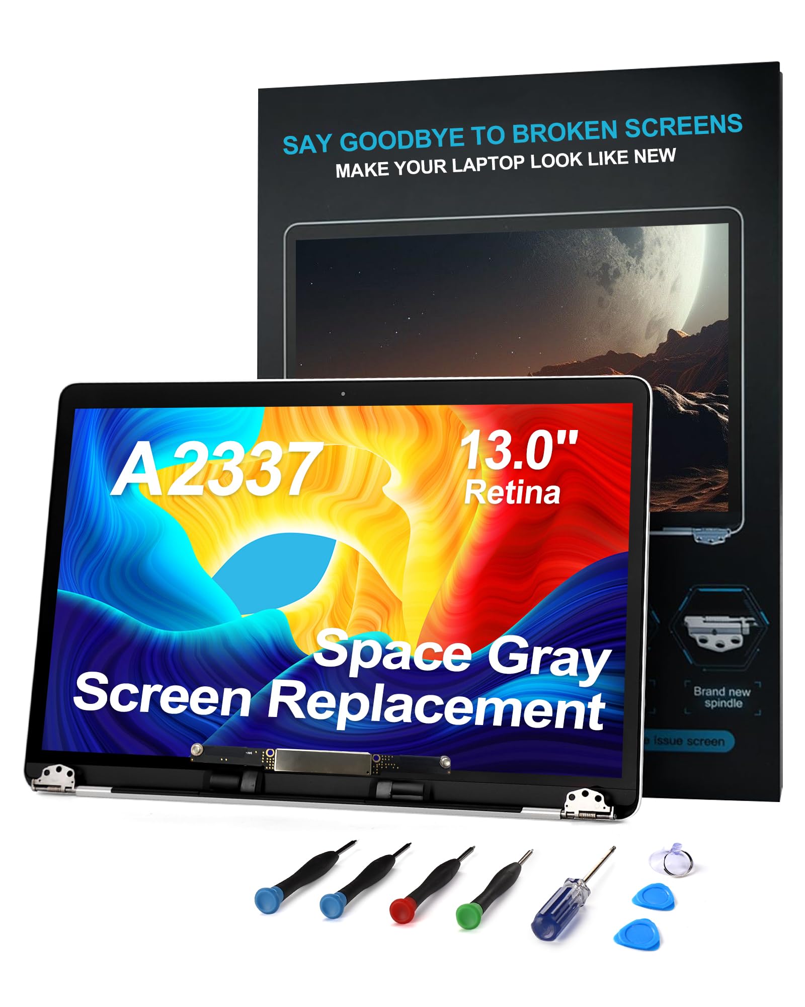 Photo 1 of TRGSLKSS A2337 Screen Replacement A2337 LCD for 13 inches MacBook M1 air 2020 Year 2560x1600 Replacement LCD Full Assembly for EMC 3598 MGN63 Space Grey