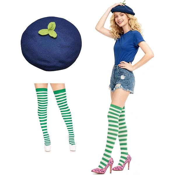 Blueberry Beret Three Leaves Hat Plant Cosplay Vintage Cap  display picture 3