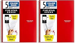 Five Star Spiral Notebook + Study App, 5