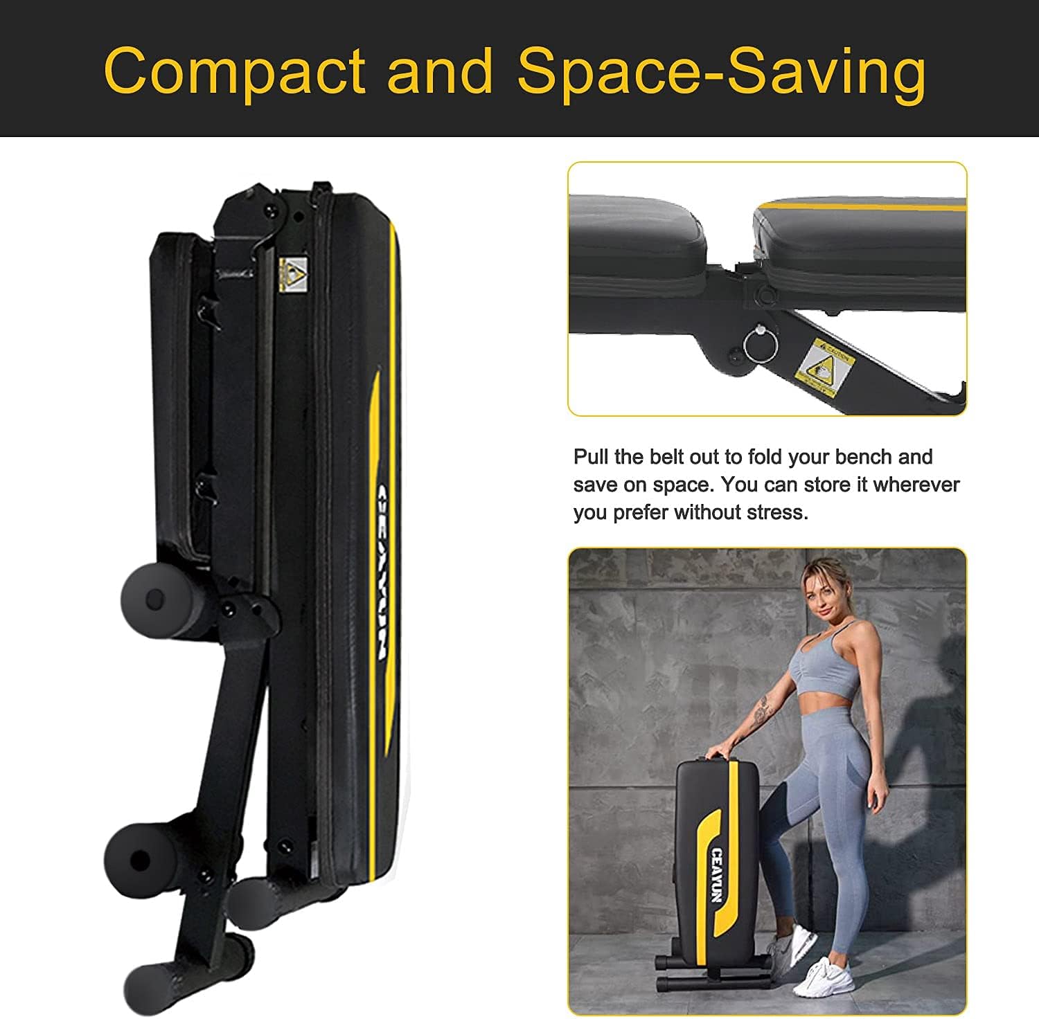 CEAYUN Adjustable Weight Bench Press, Foldable Workout Bench for Full Body, Incline Decline Utility Exercise Bench, Strength Training Benches for Home Gym : Sports & Outdoors