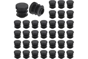 uxcell 36 Pcs Round Plastic Plug, Black Tubing End Cap Plugs, 16mm(0.63 Inch) Furniture Leg Pipe Insert, Glide Protection for