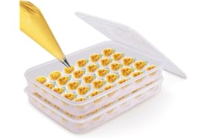 77L Deviled Egg Containers with Lid, (Set of 2), Plastic Deviled Egg Carrier Tray for 60 Eggs, Clear Storage Egg Holder for Refrigerator, Fridge Stackable Countertop Portable Egg Dispenser