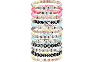 Aduciyo 2024 Latest Edition 12 Pieces Glittery Friendship Bracelets Set, Inspired by TS's Latest Album, Perfect for Kids, Teens, Women