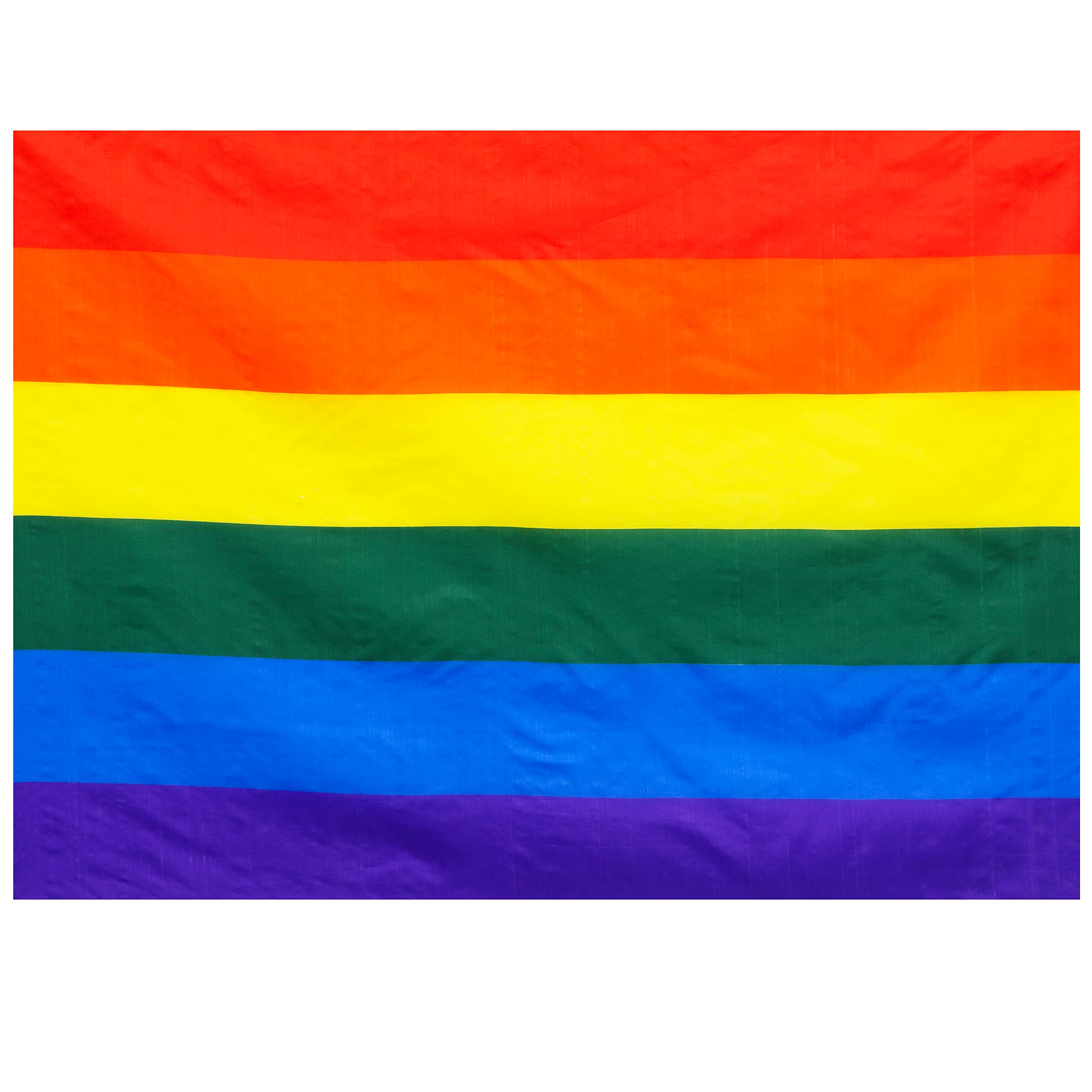 Toyland® 2.7ft x 1.9ft (33" x 23") Rainbow Flag With Fabric Ties - Gay Pride LGBTQ+ Event Decorations