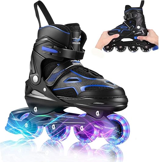 KGK 4 Size Adjustable Inline Skates for Adults Kids