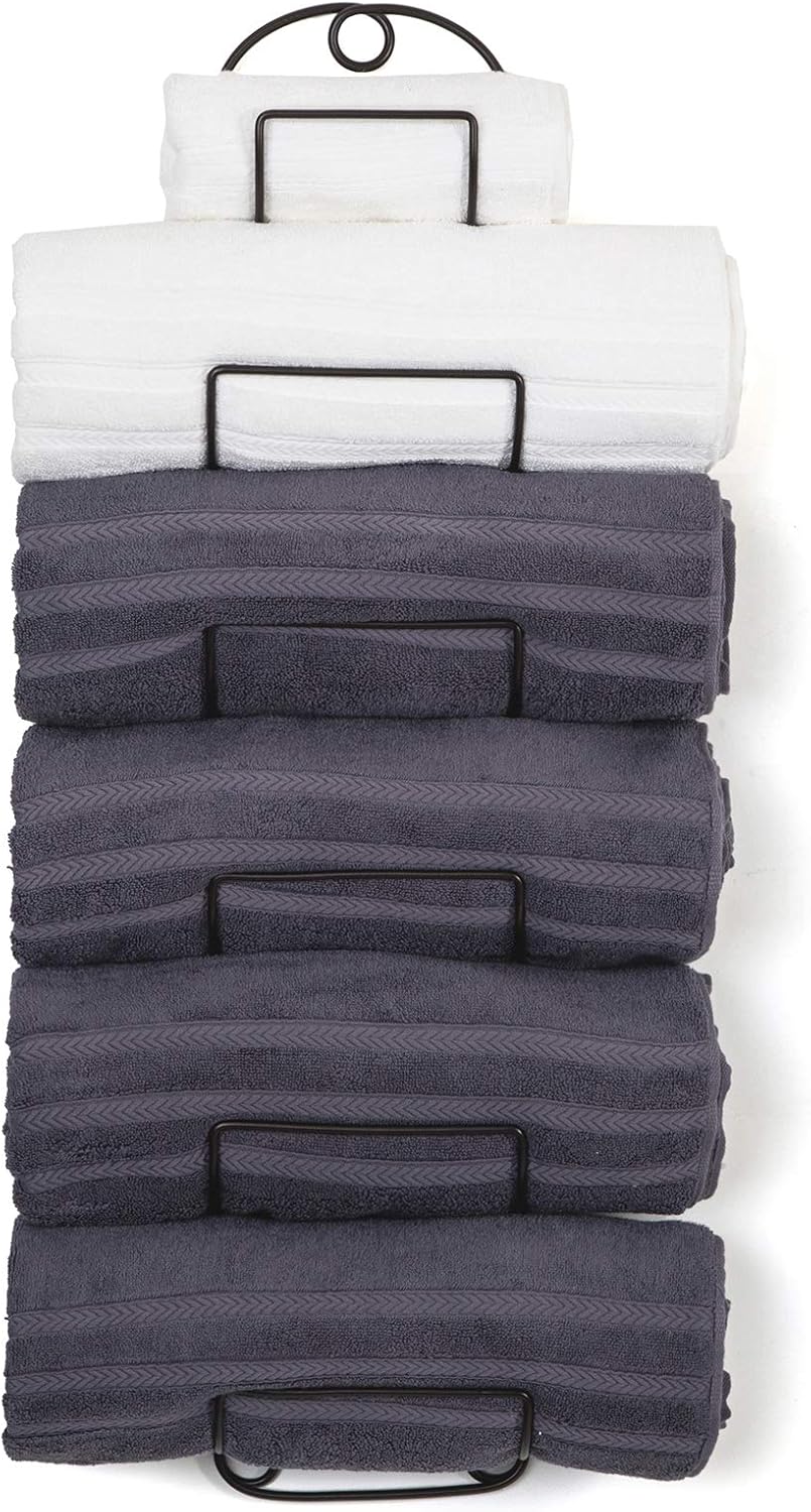 SODUKU Towel Rack Wall Mounted Metal Wine Rack Towel Shelf for Bathroom Bronze: Home & Kitchen