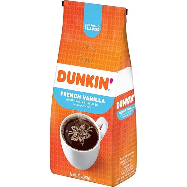 DUNKIN’ FRENCH VANILLA FLAVORED GROUND COFFEE, 12 OUNCES