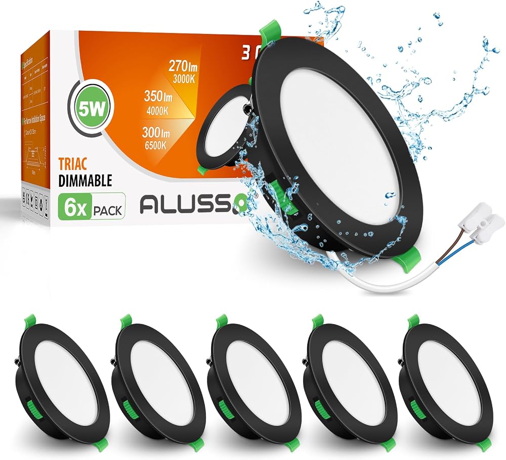 ALUSSO 5W LED Downlight 350LM Dimmable 3000K-6500K Ultra Slim 30mm 6 Pack
