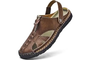 Shaire Men'S Sandals Outdoor Leather Closed Toe Beach Shoes