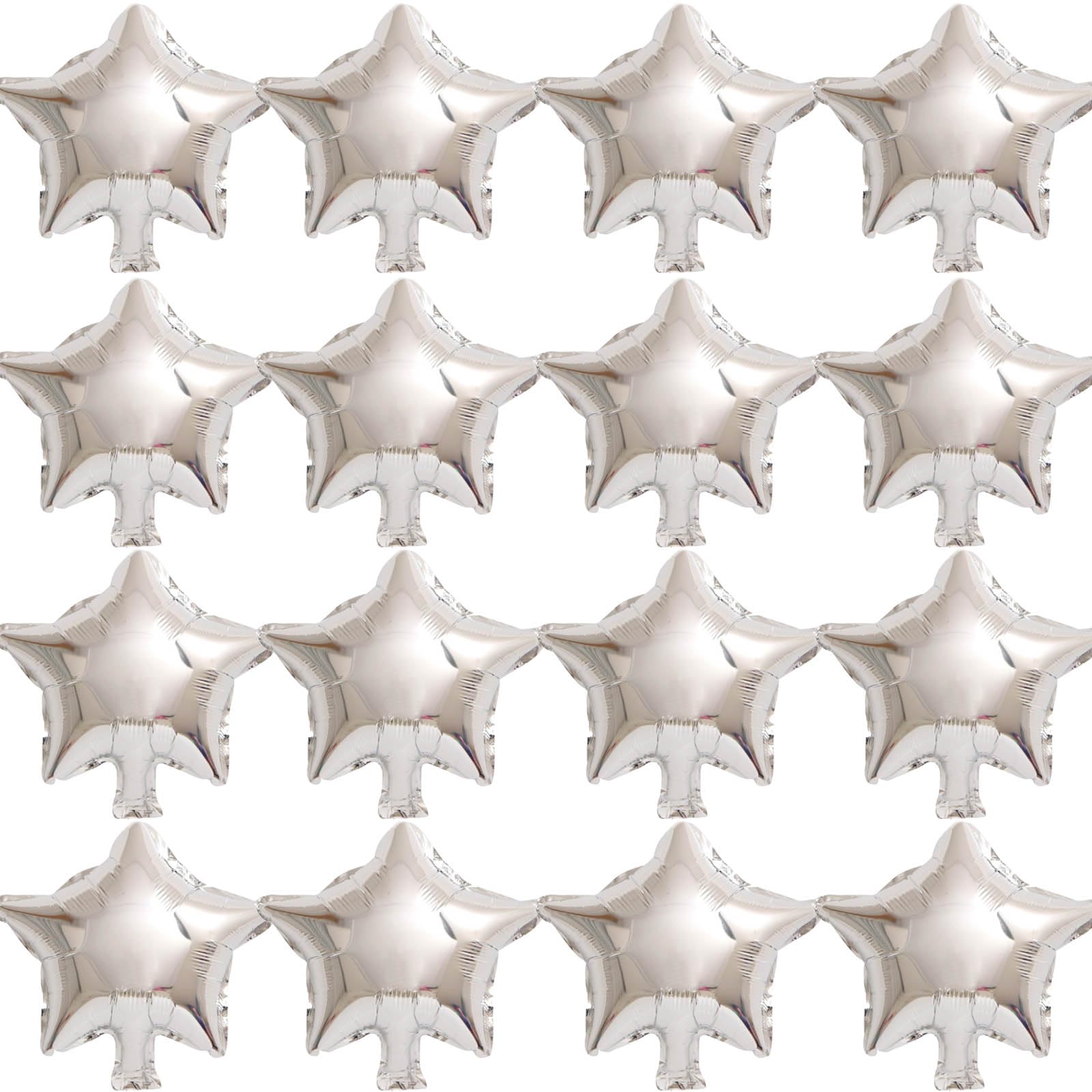 Photo 1 of **PARTIAL SET/ONLY 24** PSKJATIN 50 Pieces 10" Silver Foil Star Balloons for Party Decorations