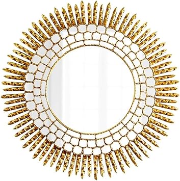 Mirrors Wall Mirror Soft High End Home Mirror Foyer Porch Decorative Mirror Background Wall Hanging Mirror Sun Flower Creative Round Mirror Home Decor Color Gold Size 60cm 23 6inches Amazon Ca Home Kitchen