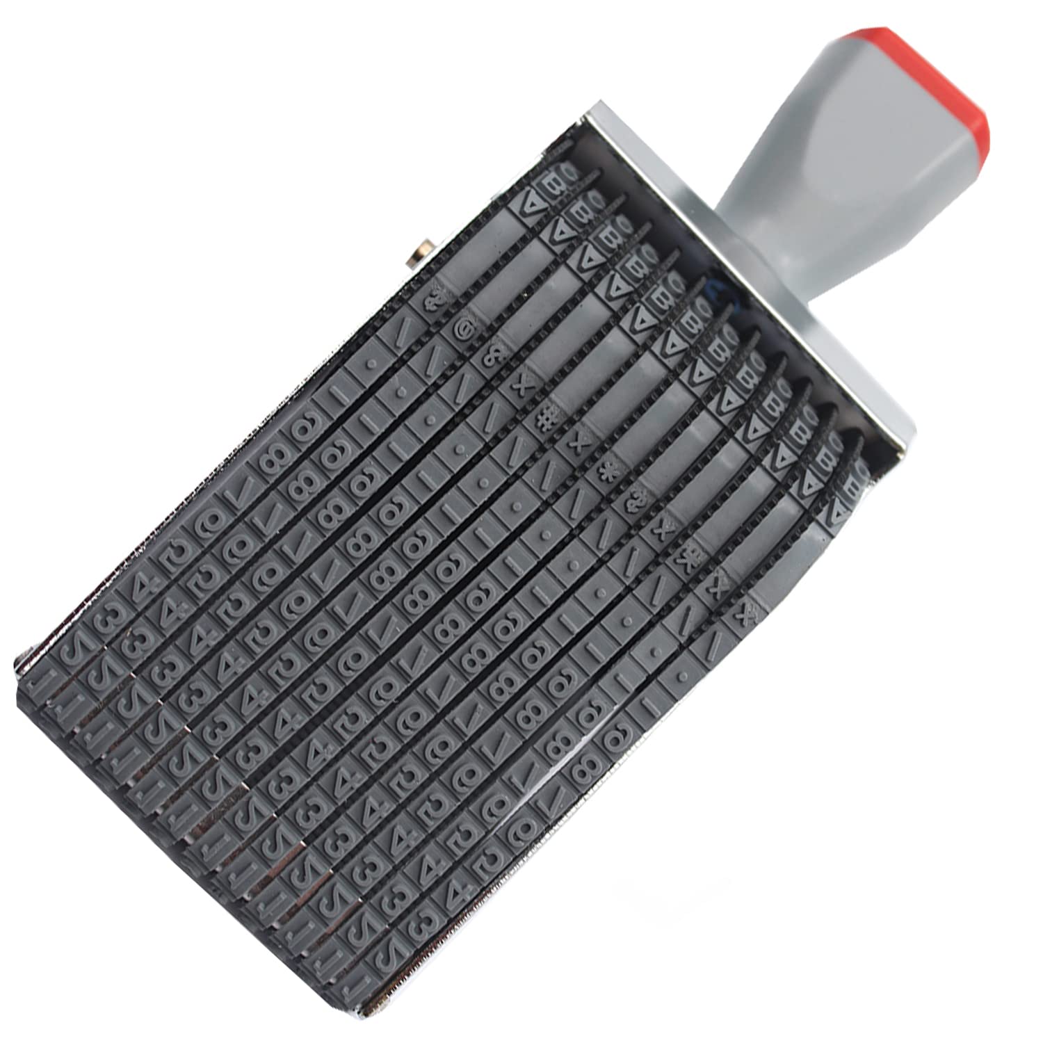 Rubber Numbering Stamp, Multi-Function Changeable Alphabet A-Z, Number 0-9 & Symbol -Personalized DIY Suitable for Date, Business, Office Supplies (12-Digit)