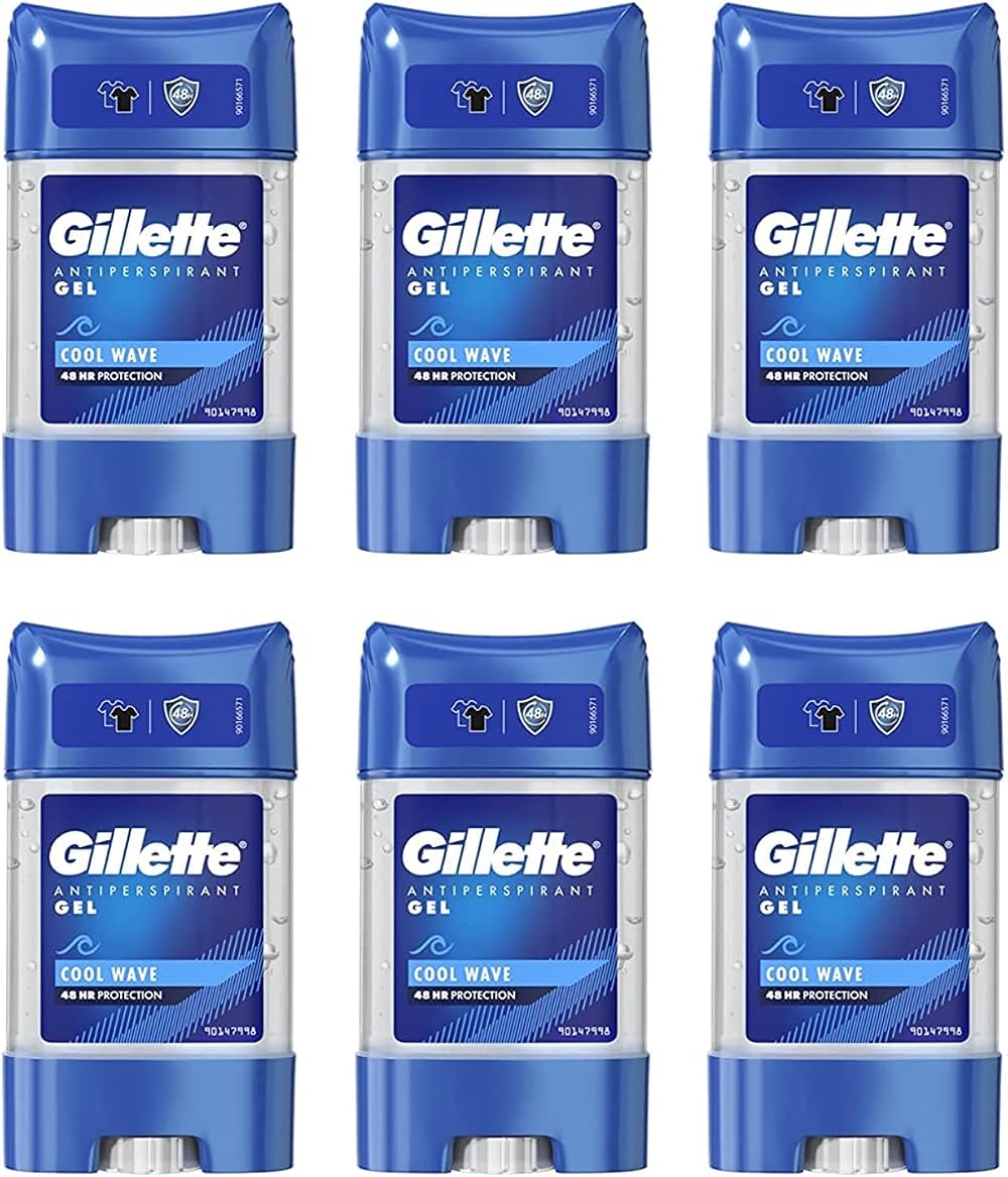 Gillette Clear Gel Cool Wave Antiperspirant Deodorant Men 70ml Pack of 6